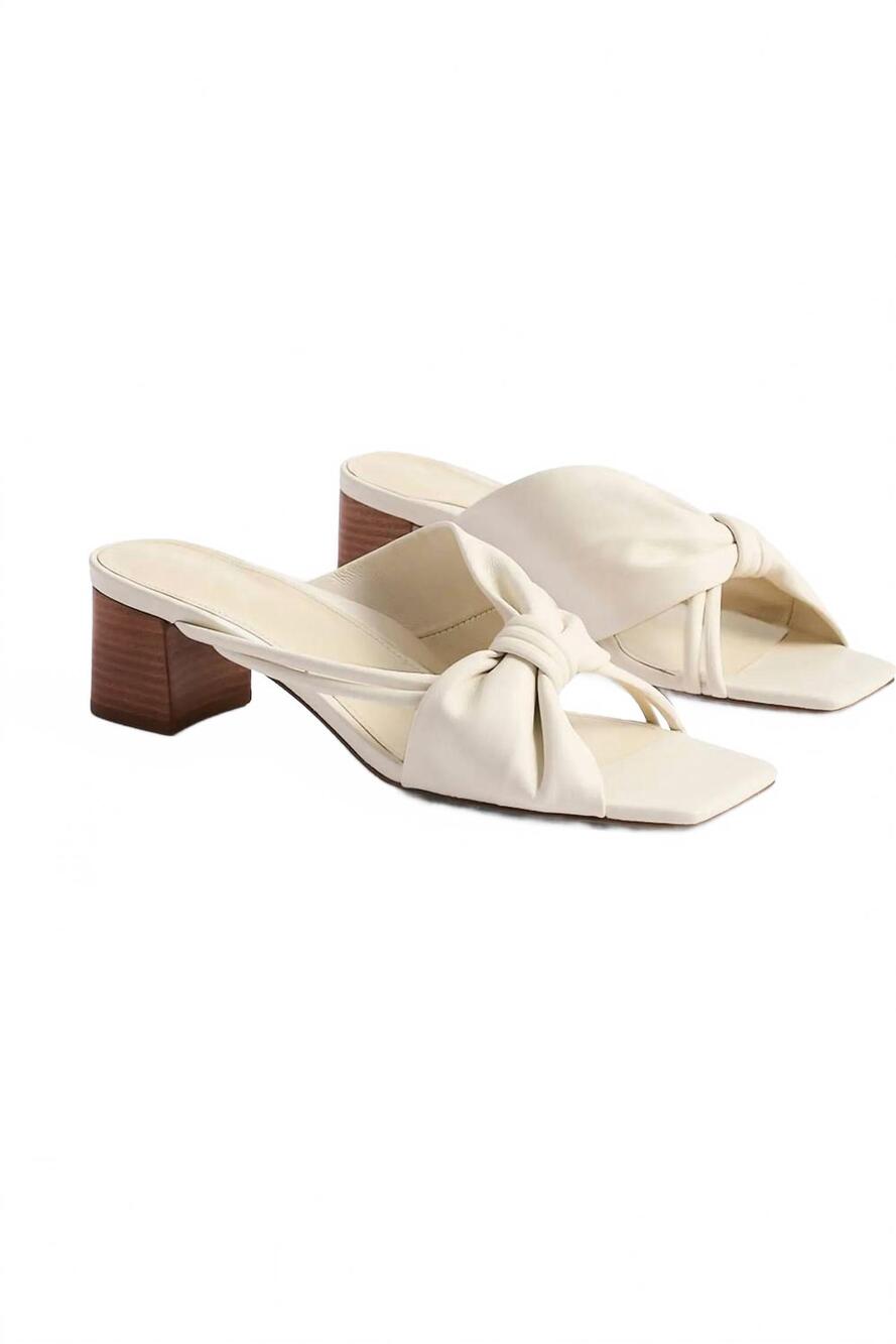 NEW MARION PARKE women's laney block heel sandal in light cream
